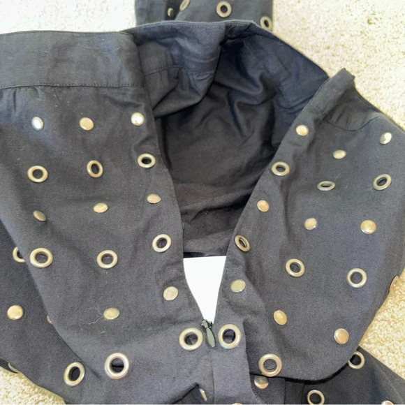 Lovers and Friends Conor Grommet Studded Metal Embellished Black Pant Edgy - Picture 6 of 12